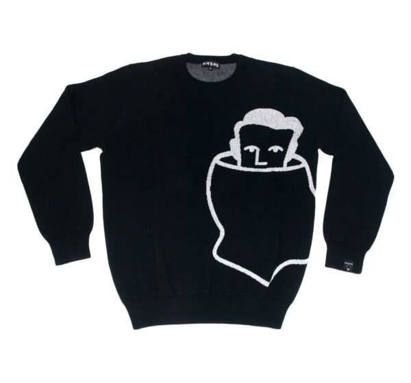 Edge Knit Sweater Black White