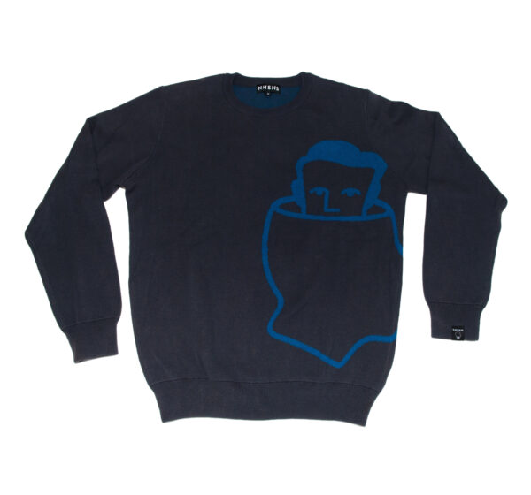 Edge Knit Sweater Charcoal Blue